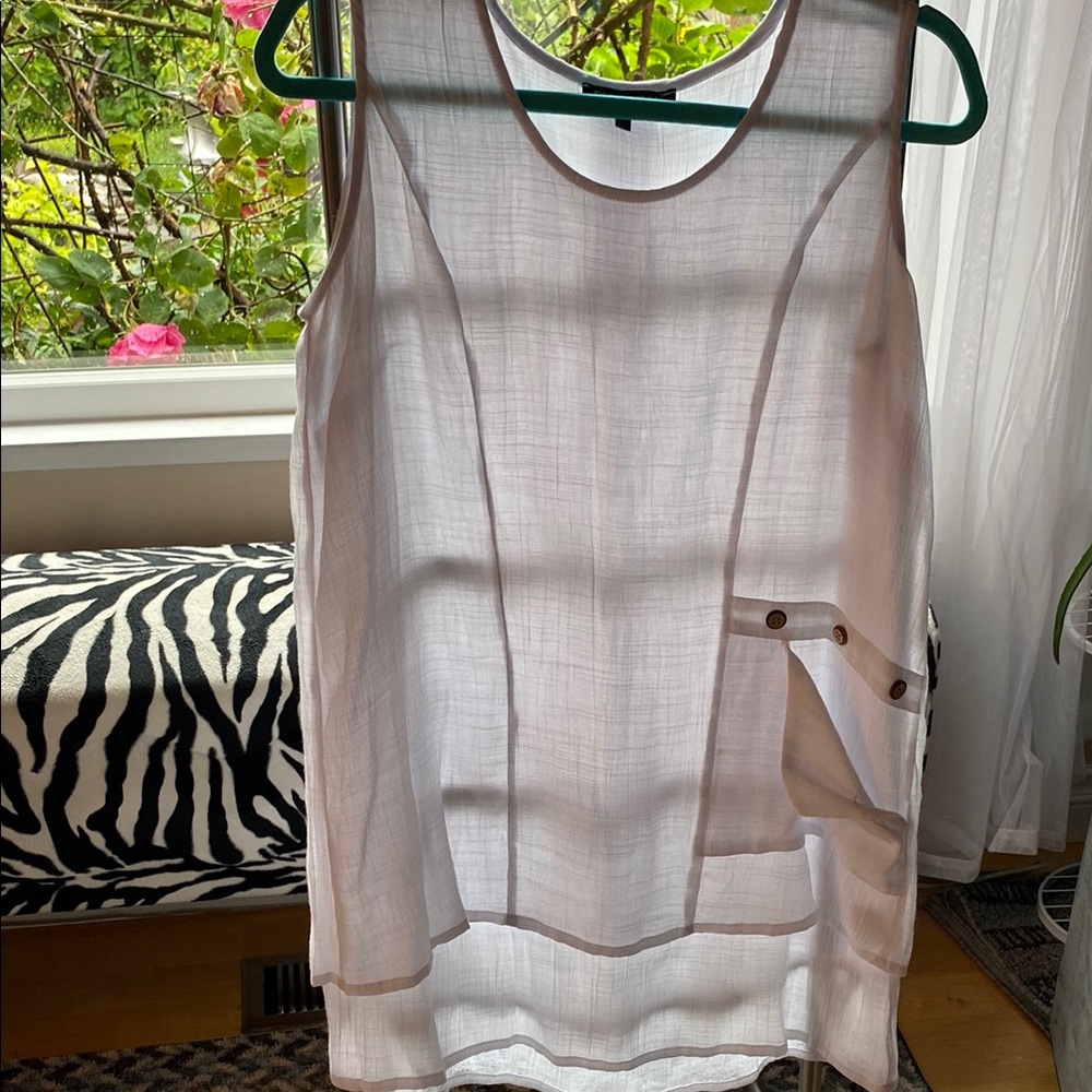 Picadilly Fashion White Sleeveless Tunic